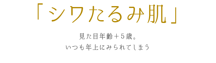 シワたるみ肌 見た目年齢＋５歳。 いつも年上にみられてしまう
